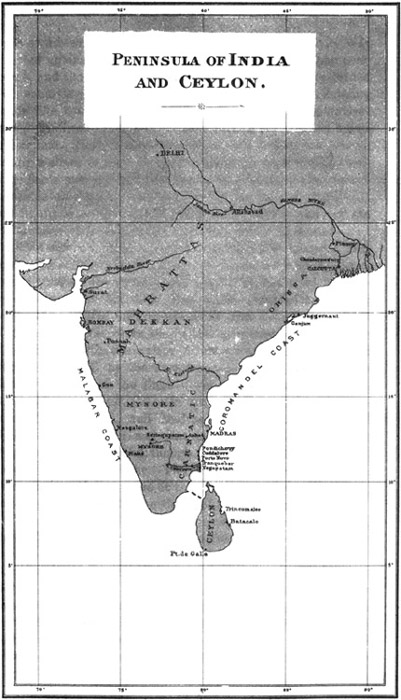 Peninsula of India and Ceylon.