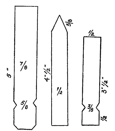 Such labels as these, made of thin wood, serve as plant
labels as well as being useful in the outdoor garden