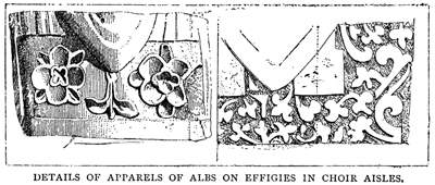 Details of Albs on Abbots' Tombs.