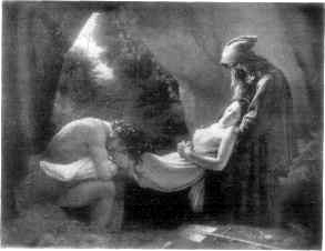 THE BURIAL OF ATALA. FROM A PAINTING BY GIRODET, IN THE LOUVRE.