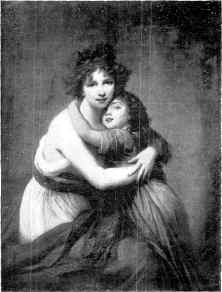 MADAME LEBRUN AND HER DAUGHTER. FROM A PAINTING BY MADAME.