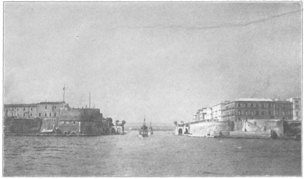 Japanese destroyers passing through the gut at Taranto