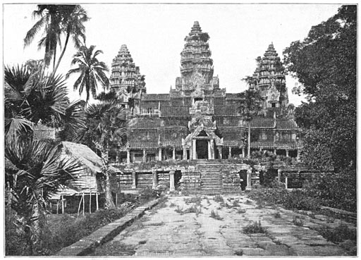 De drie torens van den tempel van Angkor-Wat.