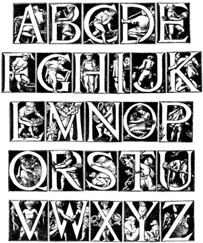  SUGGESTIONS IN DECORATIVE ART.—ALPHABET DESIGNED BY GODFREY SYKES.