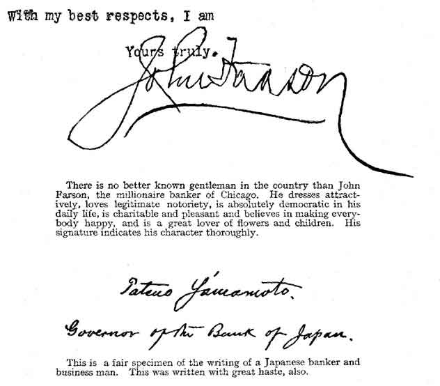 More signatures of best known men in the banking world of the United States.