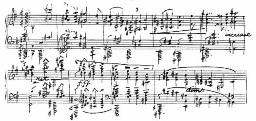 Facsimile of a passage from the original MS. of the
"Keltic" Sonata