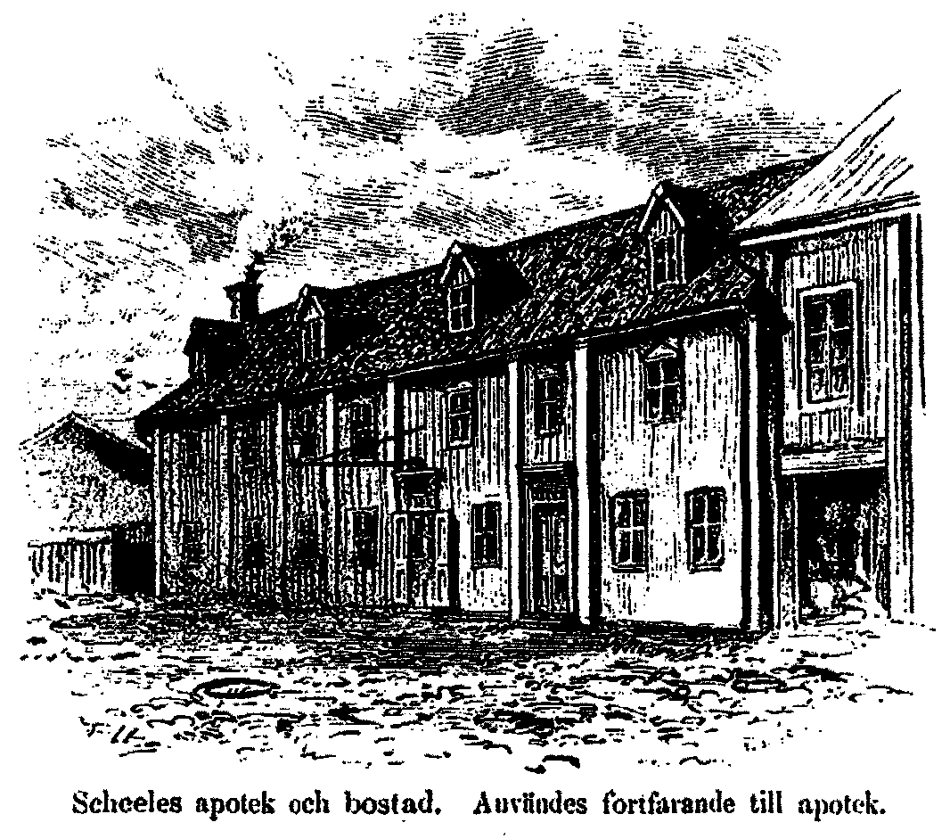 Scheeles apotek och bostad. Anv&auml;ndes fortfarande till apotek.