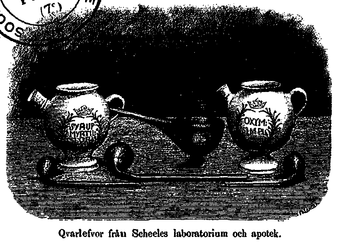 Qvarlefvor fr&aring;n Scheeles laboratorium och apotek.