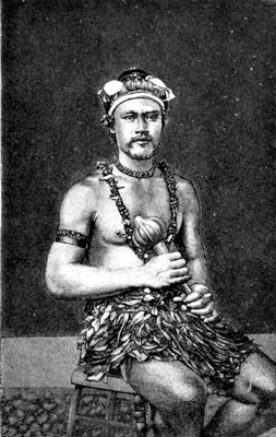 Samoan man in costume of the past