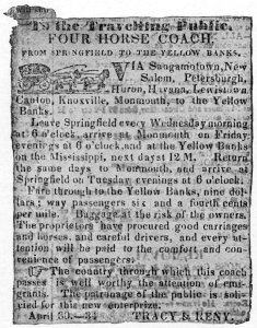 A STAGE-COACH ADVERTISEMENT, 1834.