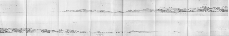 Plate III.—The Mountains Which Lie Between The Barrier And The Plateau As Seen On December 1, 1911—From the drawings by Dr. E. A. Wilson, Emery Walker, Limited, Collotypers.