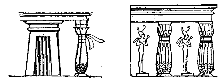 WALL-PAINTINGS, EL AMARNA.
Fig. 12.--Porch of mansion, second Theban period,
Fig. 13.--Porch of mansion, second Theban period. 