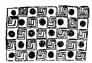 Fig 21.--Ceiling pattern from behind, Medinet Habû,
Twentieth Dynasty. 