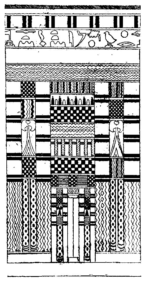 Fig 24.--Door of a house of the Ancient Empire, from the
wall of a tomb of the Sixth Dynasty. 