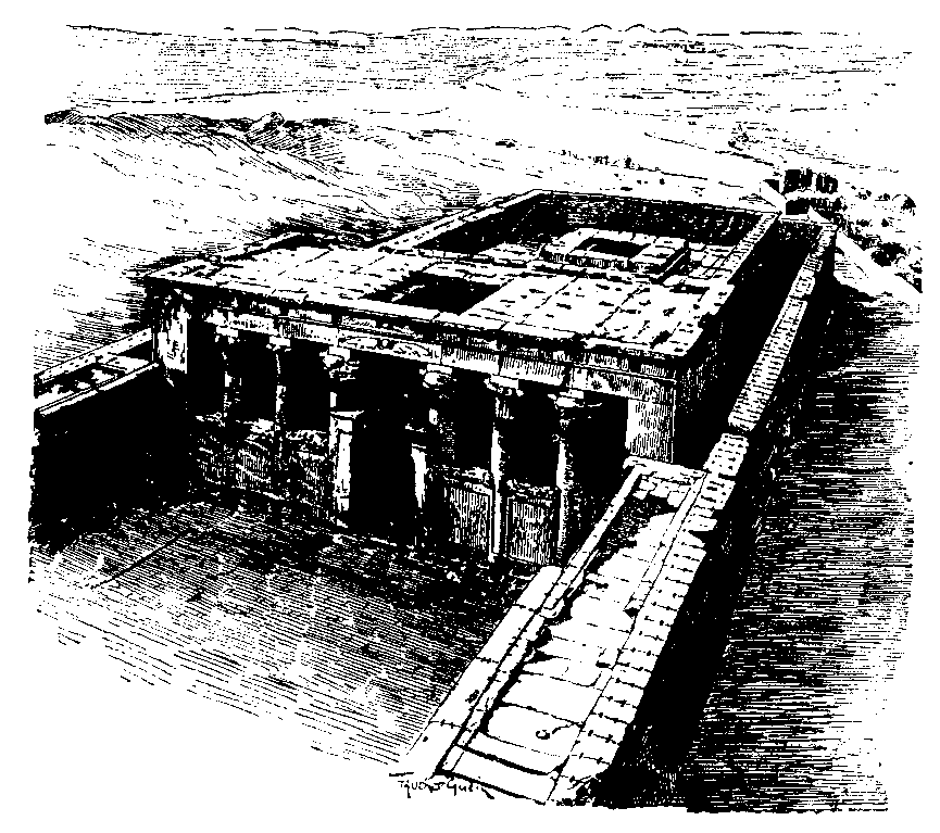 Fig 82.--The pronaos of Edfû, as seen from the top of
the eastern pylon. 
