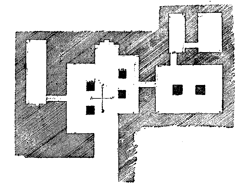 Fig 125.--Plan of chapel in mastaba of Ptahhotep, Fifth
Dynasty, Sakkarah. 