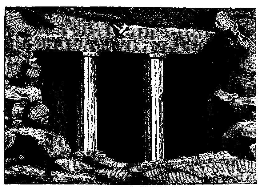 Fig 151.--Façade of tomb of Khnûmhotep, at Beni Hasan,
Twelfth Dynasty. 