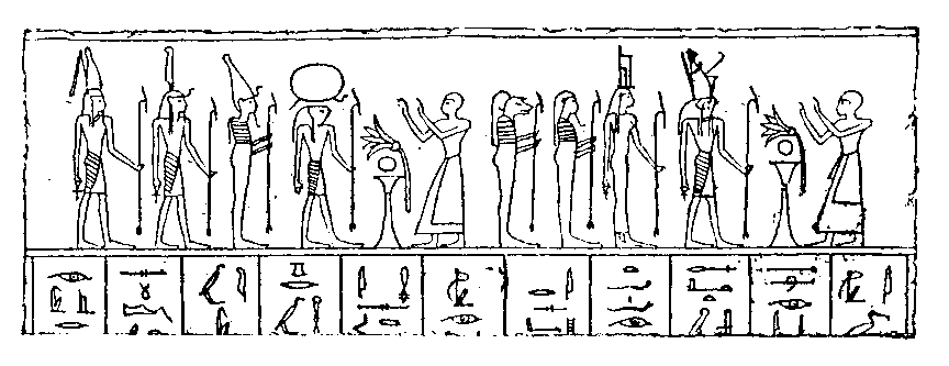 Fig 162.--Vignette from <i>The Book of the Dead</i>,
Saïte period 