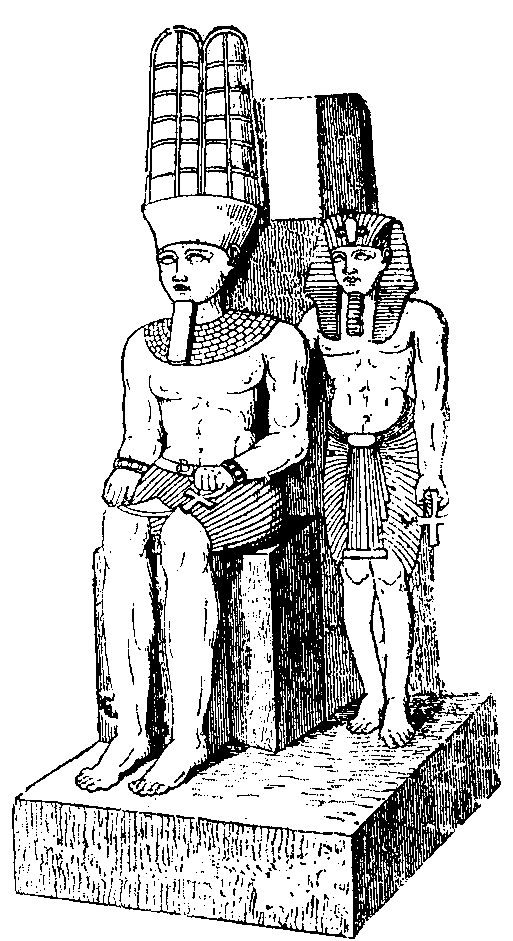Fig 198.--The god Amen, and Horemheb. 