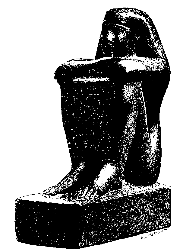 Fig 205.--Squatting statue of Pedishashi. Saïte work.