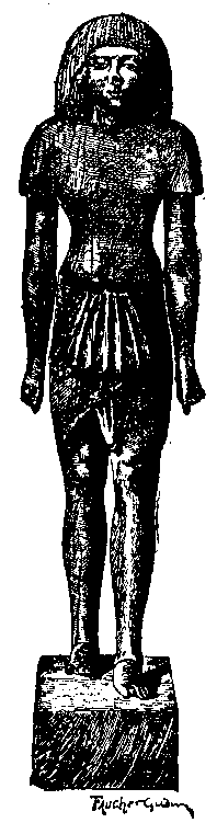 Fig 243.--Wooden statuette of officer, Eighteenth Dynasty.