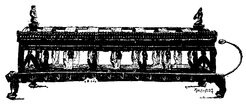 Fig 266.--Canopied mummy-couch, Graeco-Roman. 