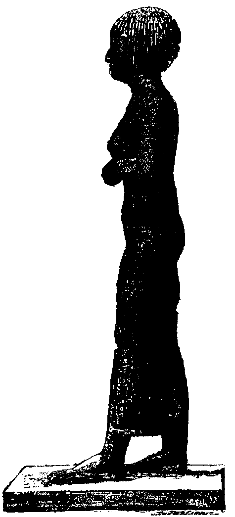 Fig 279.--Bronze statuette of the Lady Takûshet. 