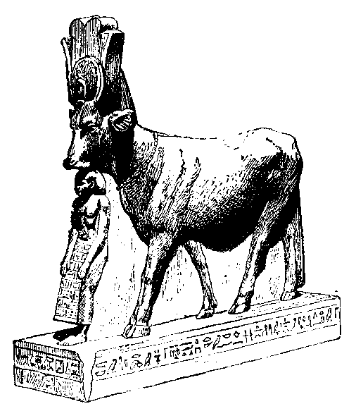 Fig 204.--Hathor-cow in green basalt. Sa�te work. 