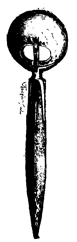 Fig 305.--Poignard of Queen Aahhotep, bearing
cartouche of King Ahmes. 