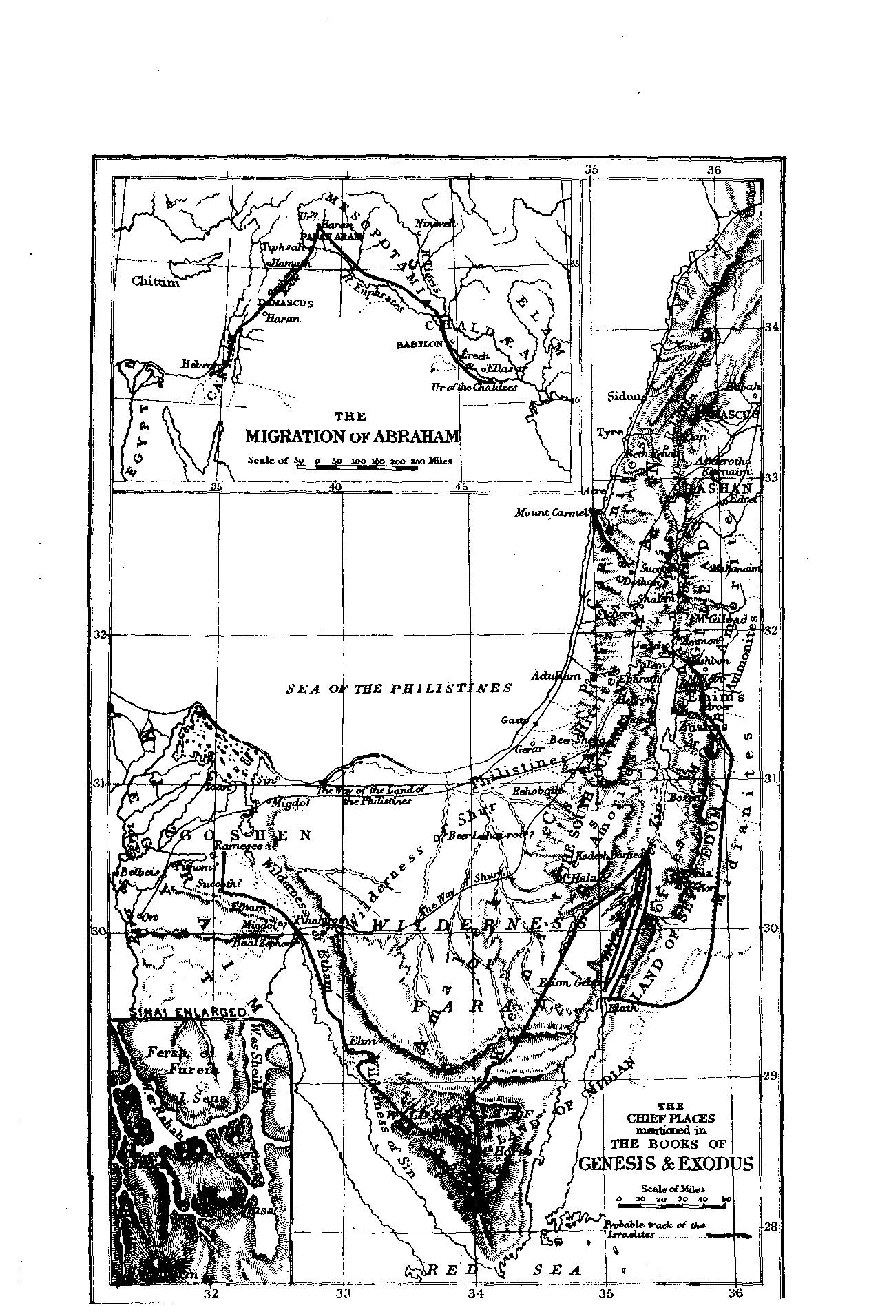 THE CHIEF PLACES MENTIONED IN THE BOOKS OF GENESIS AND EXODUS