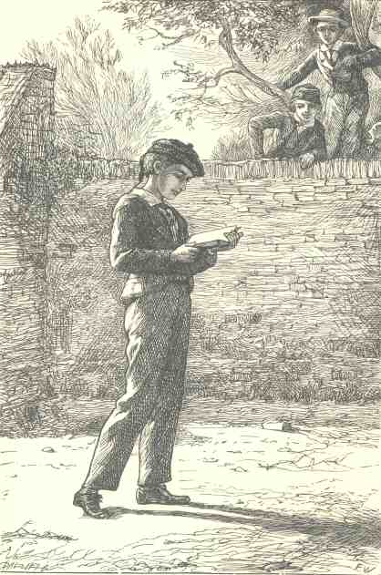 Schoolboy with book: illustrated by Fred Walker