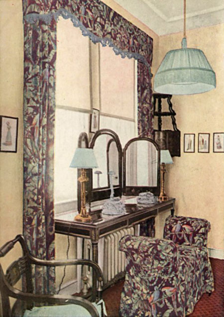 BLACK CHINTZ USED IN A DRESSING-ROOM