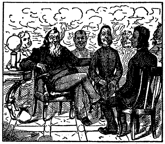 A group of men smoking.