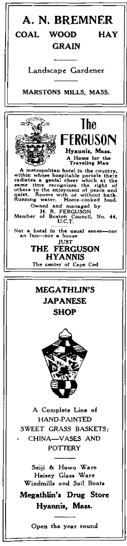 Advertisements: A.N. Bremner, The Ferguson Guest House, Megathlli's Japanese Shop.