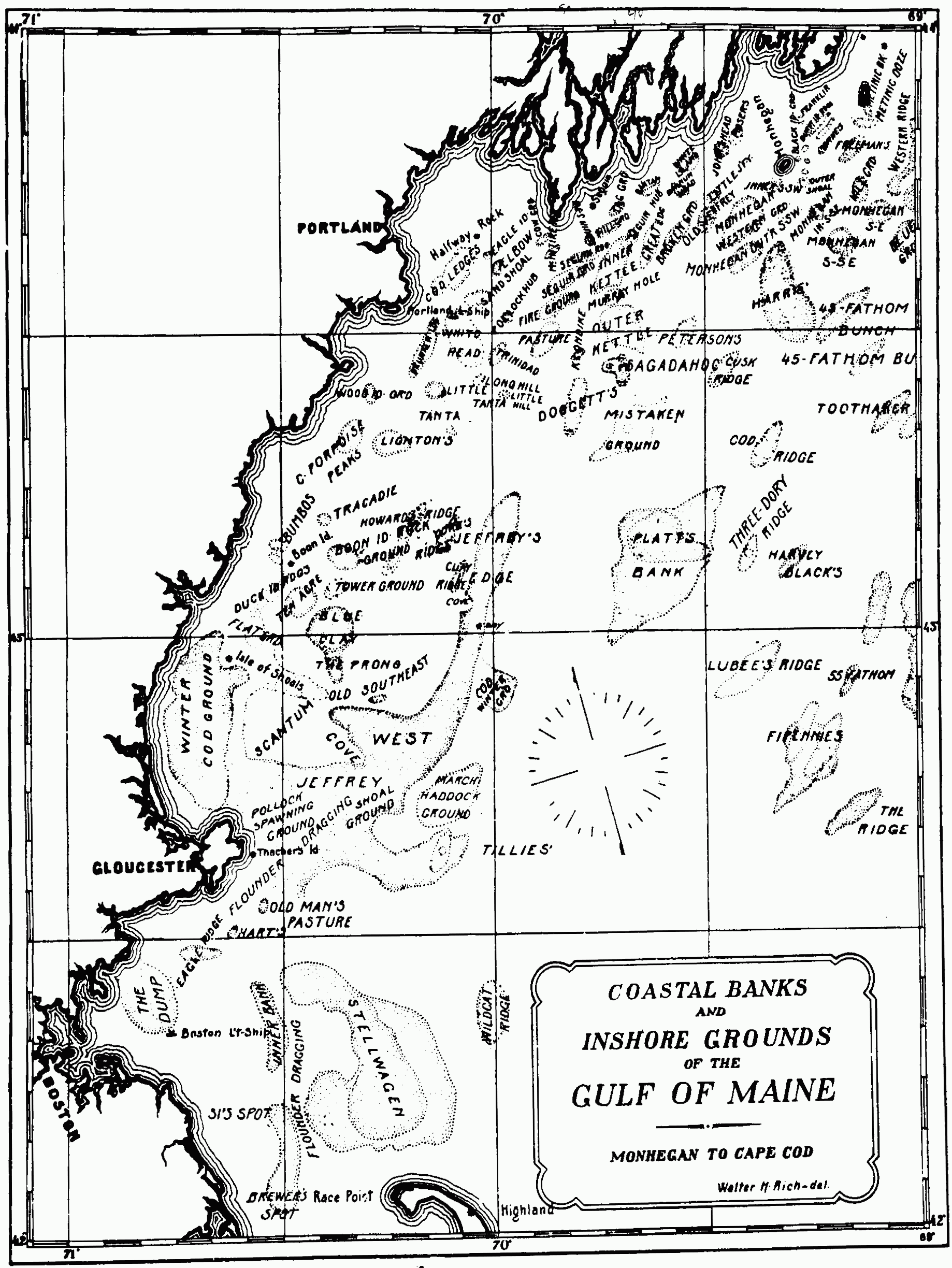 Jeffreys Ledge Fishing Chart