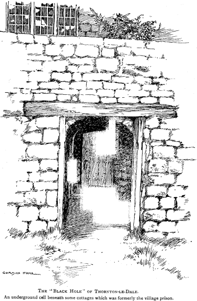The ¨Black Hole¨ of Thornton-le-Dale. An underground cell beneath some cottages which was formerly the village prison.