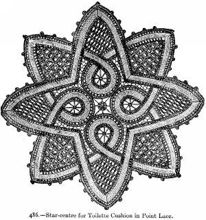 Star-centre for Toilette Cushion in Point Lace.