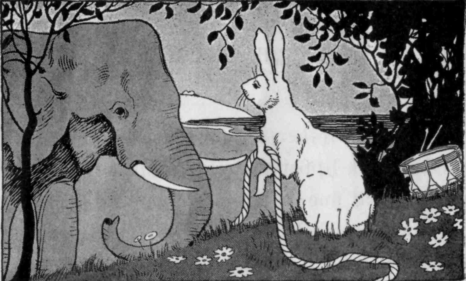 Brother Rabbit talking to the elephant