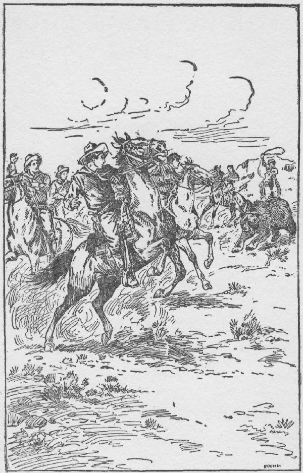 FILLED WITH MAD RAGE, HE WAS GALLOPING STRAIGHT TOWARD
THEM!—Frontispiece. .—Page 66