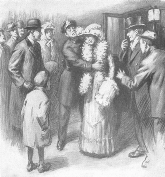 THE CHANGELESS SMILE AND THE DROOPING PLUMES MADE THREE COMPLETE
REVOLUTIONS AND NESTLED CONFIDINGLY UPON THE SHOULDER OF THE LAW.