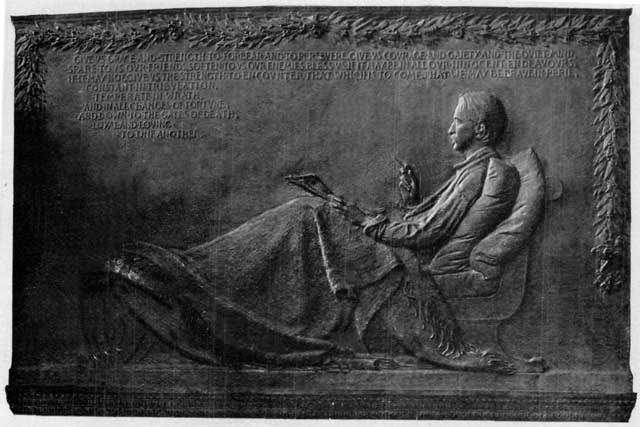 Bas-relief of Stevenson by Augustus Saint Gaudens