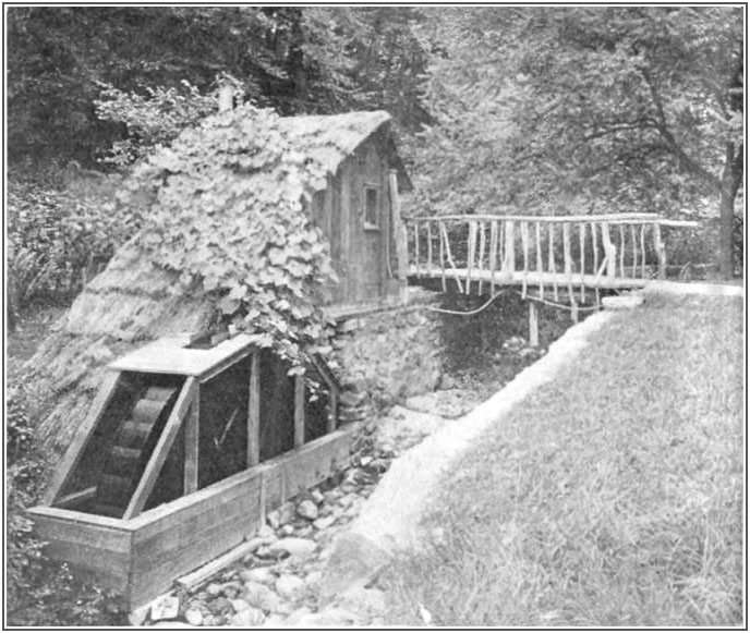 A brook put to work may be utilized in supplying water to a farmhouse