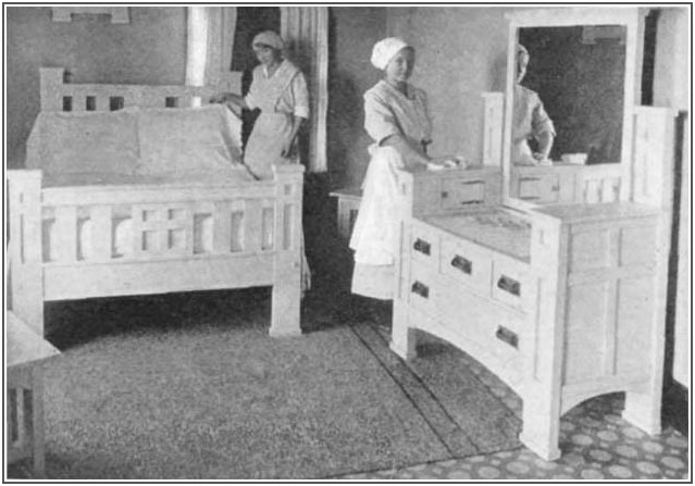 One of the class exercises in the model school home shown on page 115