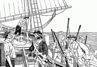 "TWO BOAT-LOADS OF REDCOATS BOARDED US AND TOOK US PRISONERS"