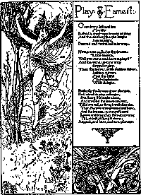 This is a full page illustrated poem depicting the wind in fairy form first playing with the tree and then as a tempest.