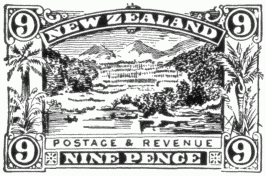 Stamp, "New Zealand", 9 pence