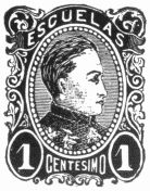 Stamp, "Escuelas", 1 centesimo