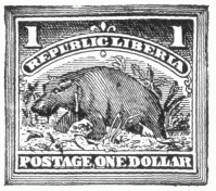 Stamp, "Republic Liberia", 1 dollar