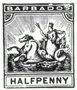 Stamp, "Barbados", 1/2 penny