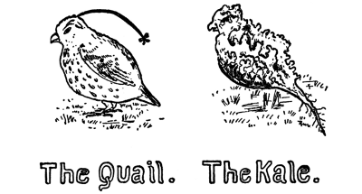The Quail. The Kale.